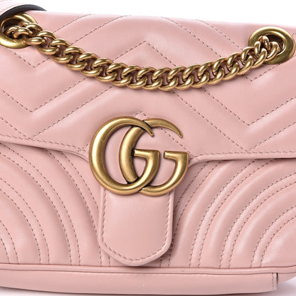 Gucci Calfskin Matelasse Mini GG Marmont Shoulder Bag Perfect Pink 14 of 14