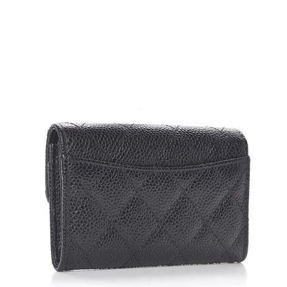 Chanel Caviar Quilted Flap Card Holder Wallet Black 3 of 9