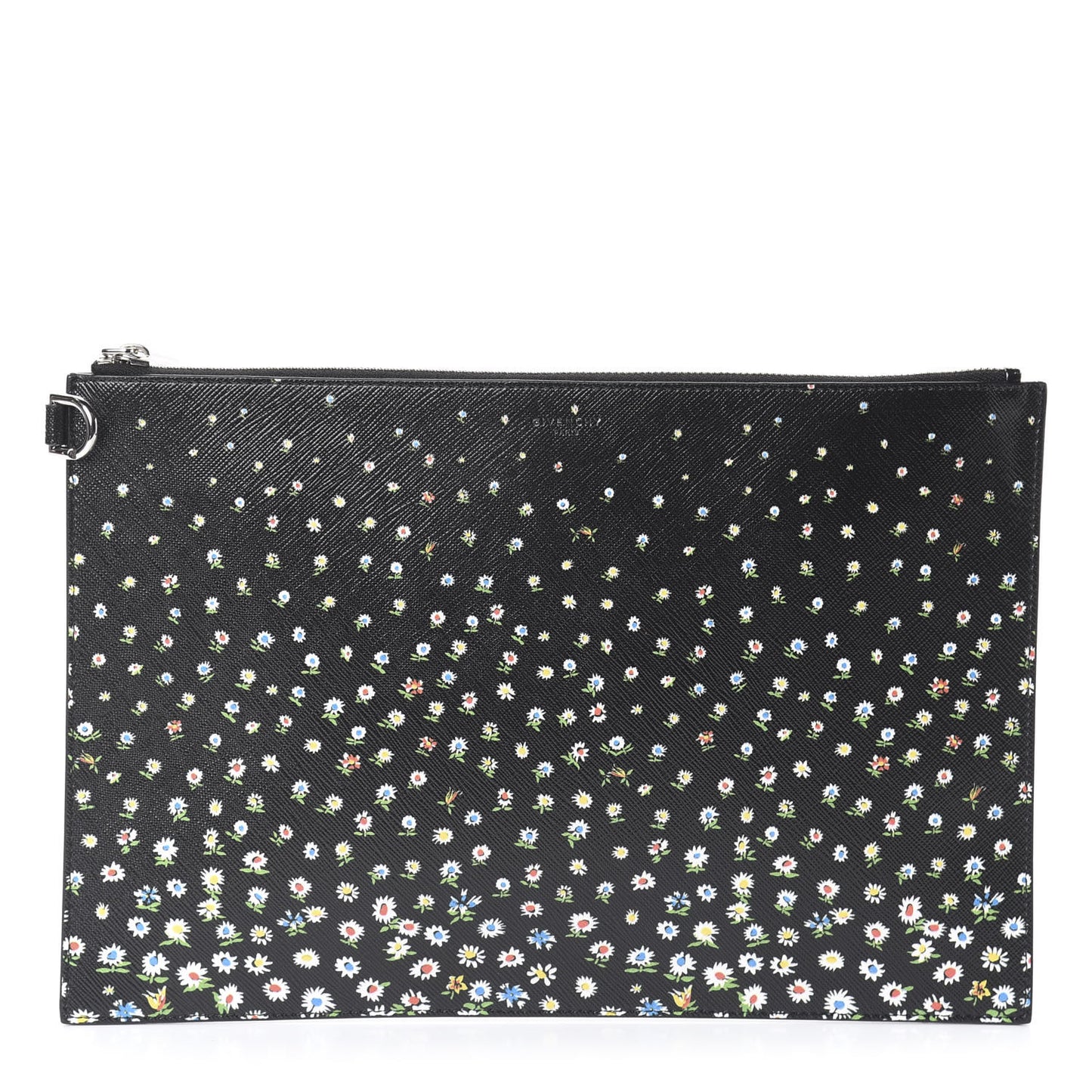 Coated Canvas Iconic Ditsy Print Zip Pouch Black