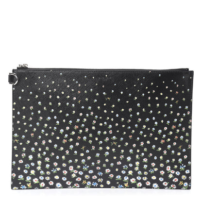 Givenchy Coated Canvas Iconic Ditsy Print Zip Pouch Black 1 of 5