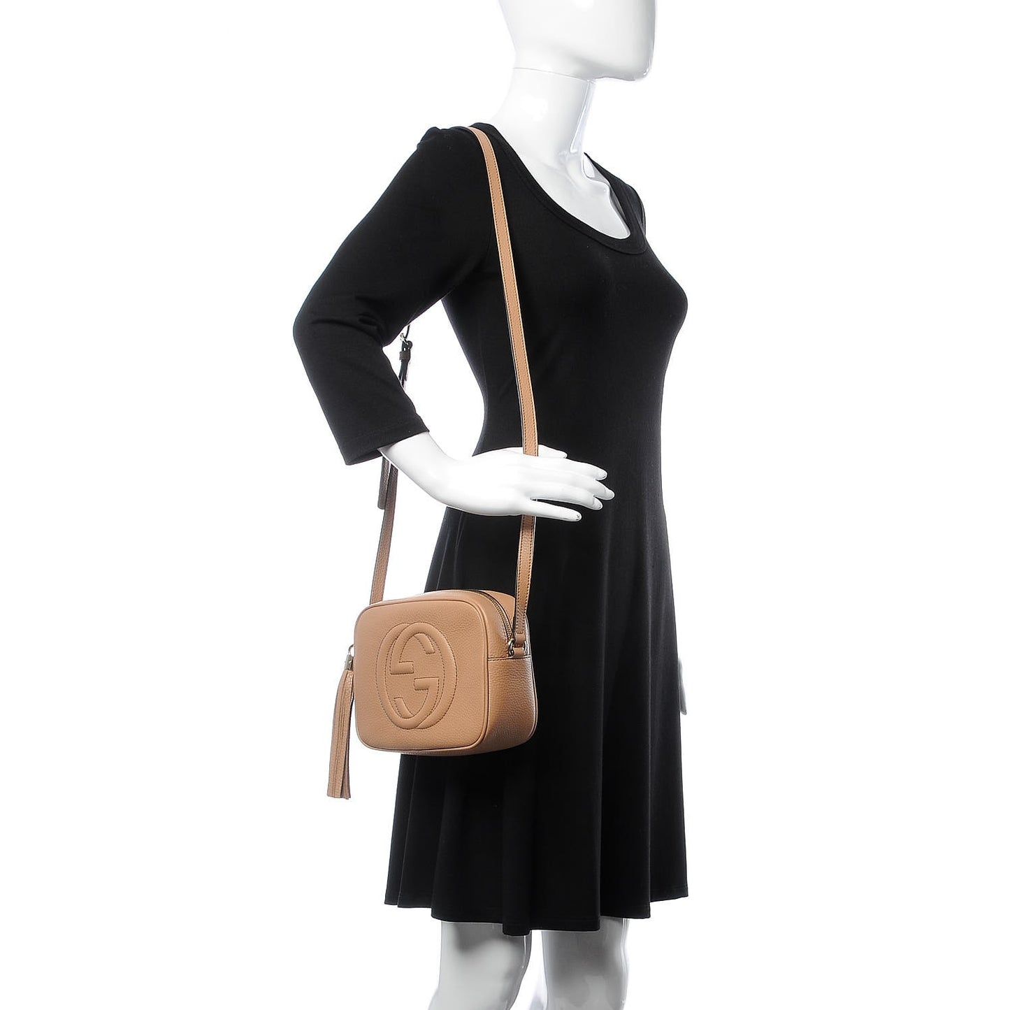 Pebbled Calfskin Small Soho Disco Bag Camelia