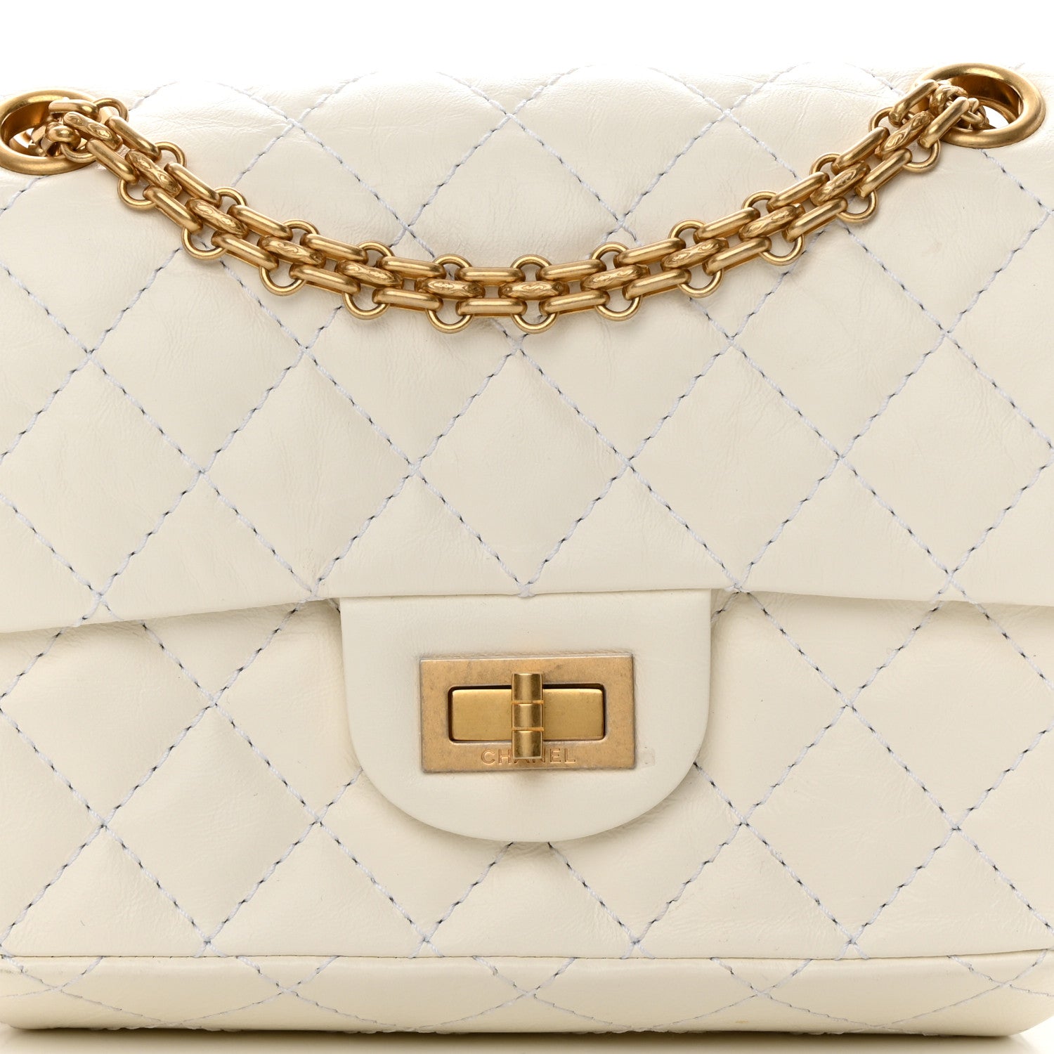Chanel Aged Calfskin Quilted 2.55 Reissue Mini Flap White 8 of 14
