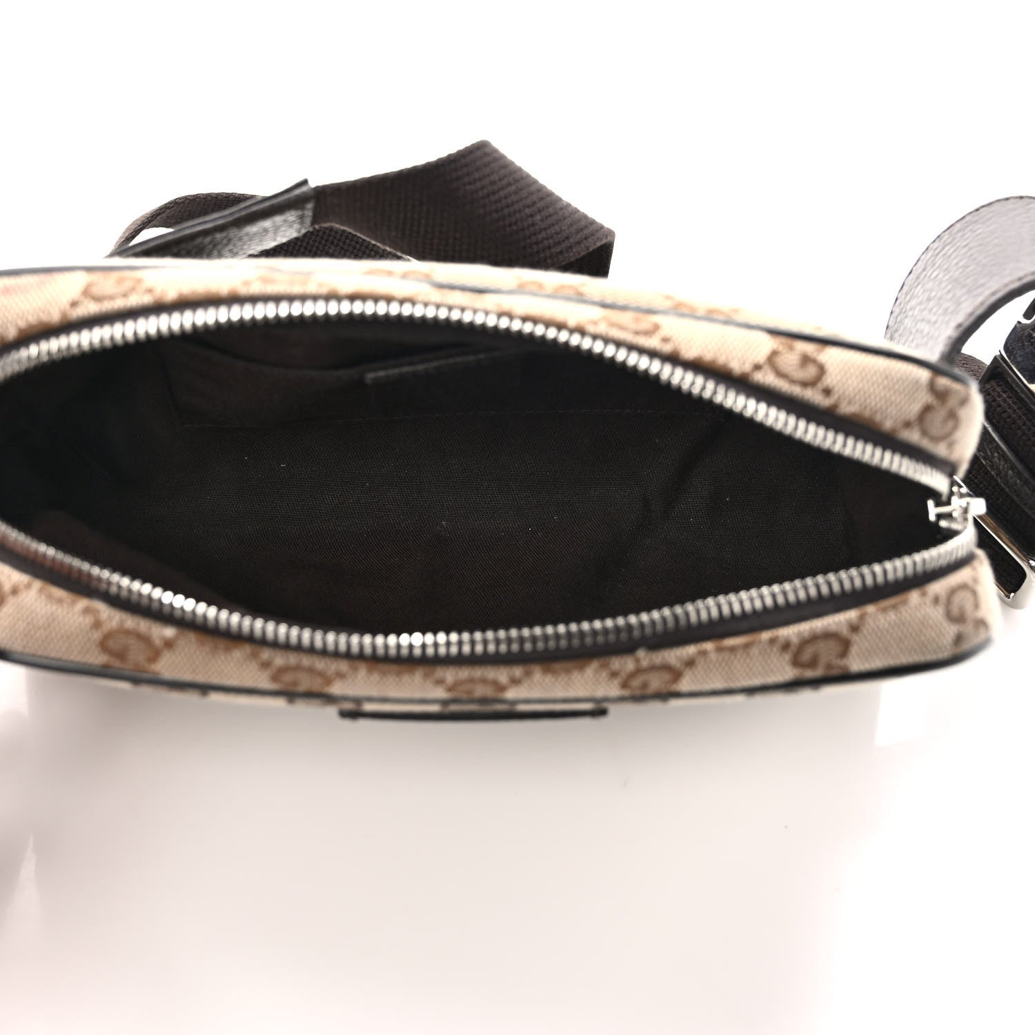 Gucci Monogram Dollar Calfskin Belt Bag Beige Ebony Testa di Moro Marrone Scuro 5 of 11