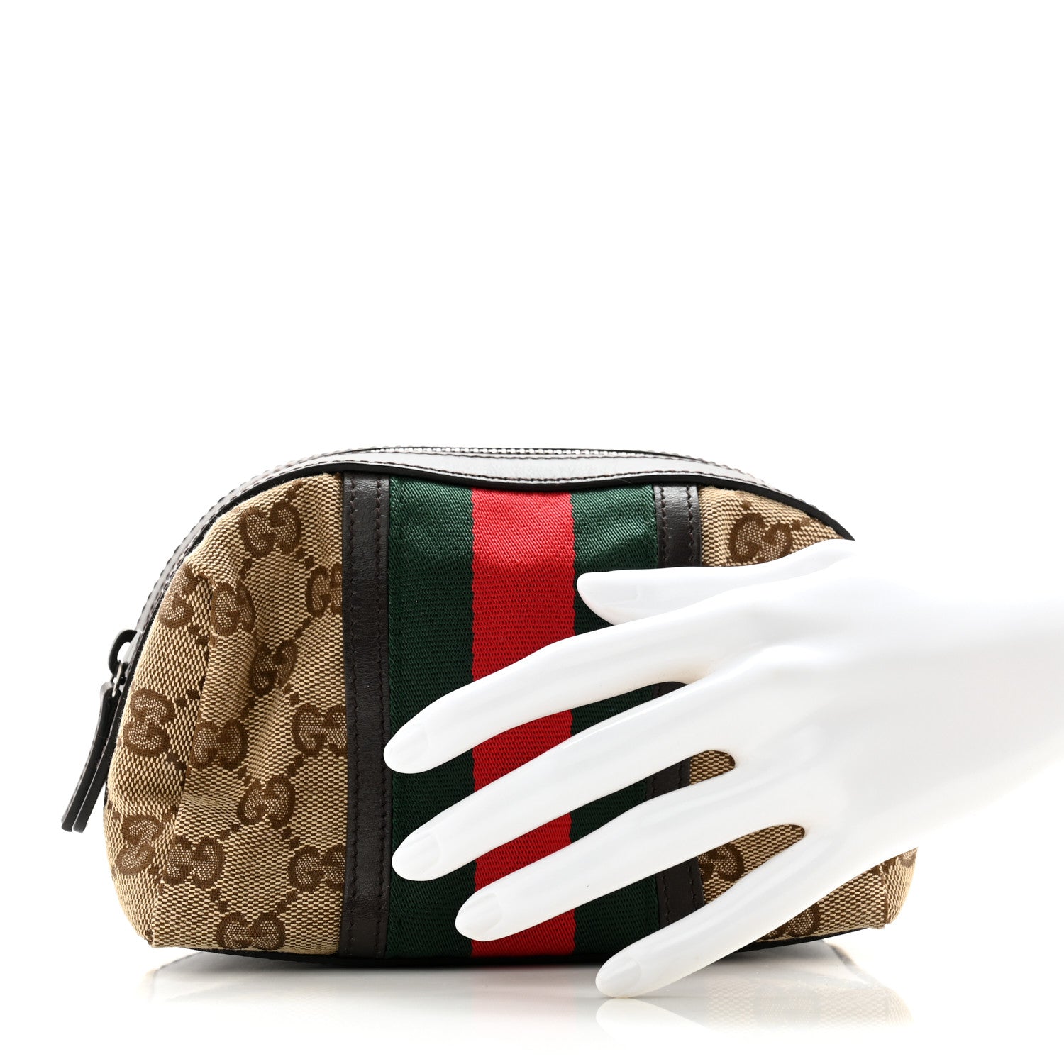 Gucci Monogram Web Small Cosmetic Case Dark Brown 2 of 9