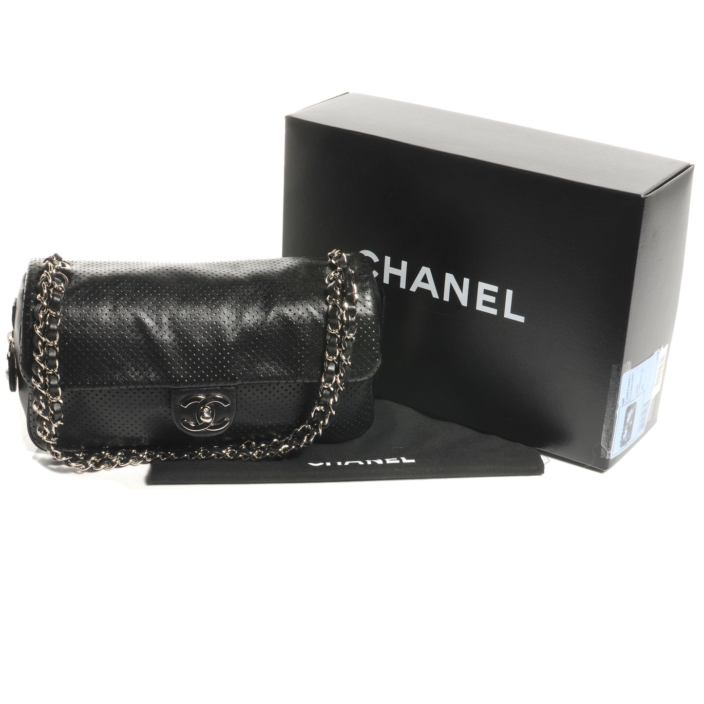 Lambskin Perforated Medium Baseball Spirit Flap Black