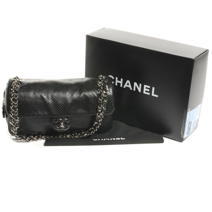 Chanel Lambskin Perforated Medium Baseball Spirit Flap Black 5 of 8