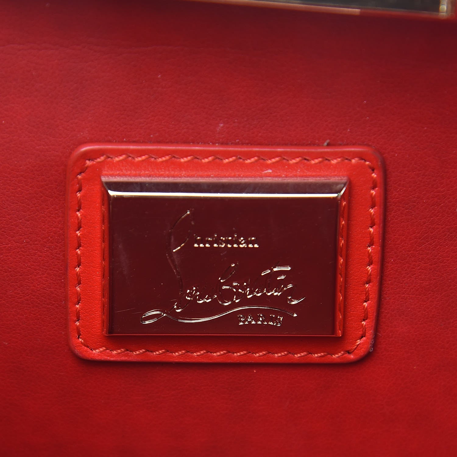 Christian Louboutin Patent Crystal Vanite Clutch Gold Black 6 of 9