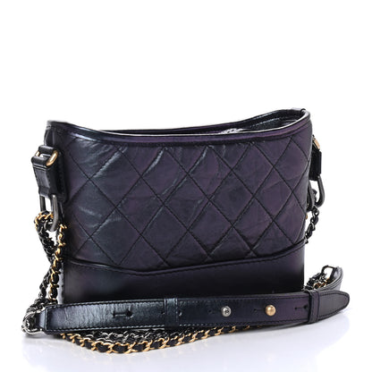 Chanel Iridescent Aged Calfskin Quilted Small Gabrielle Hobo Black 2 of 5