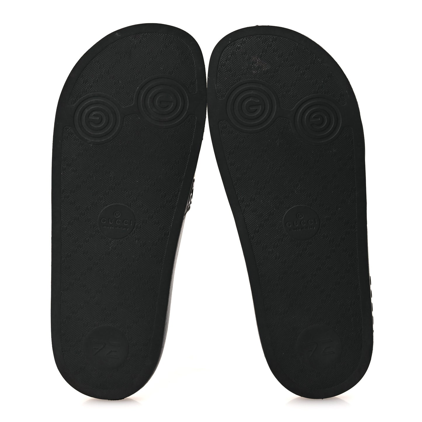 Rubber GG Monogram Perforated Womens Slide Sandals 39 Black
