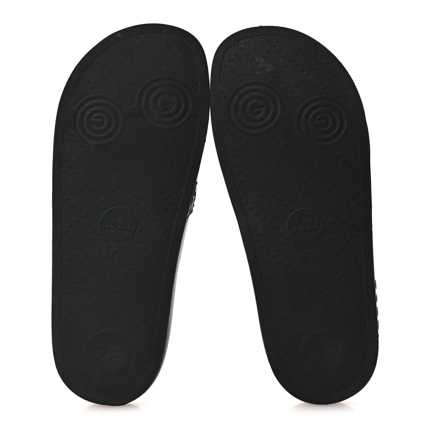 Gucci Rubber GG Monogram Perforated Womens Slide Sandals 39 Black 7 of 13