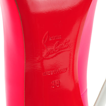 Christian Louboutin Matte Calfskin Jazz Calf Fluo So Kate 120 Pumps 38 Fuchsia White 6 of 8