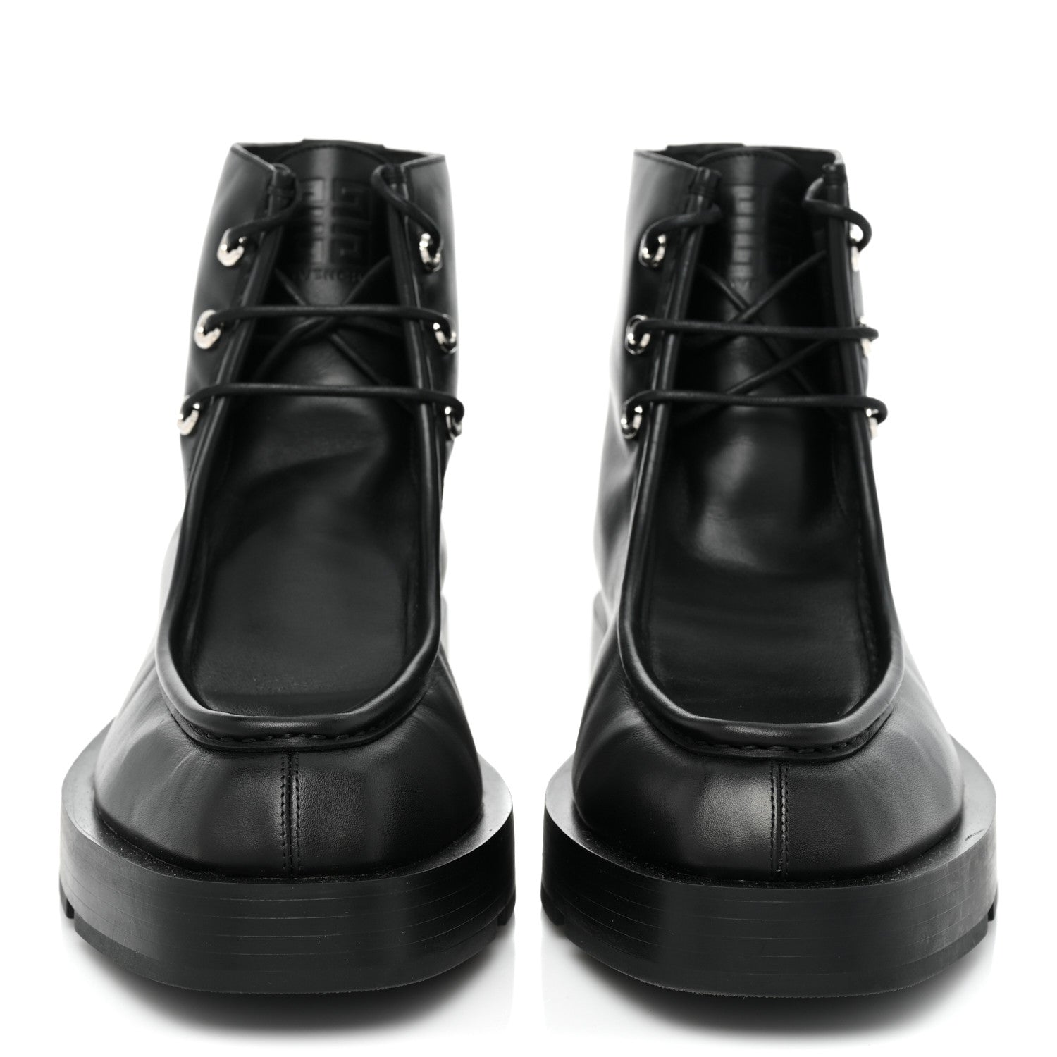 Givenchy Box Calfskin Squared Laced Up Ankle Boots 40 Black 2 of 12