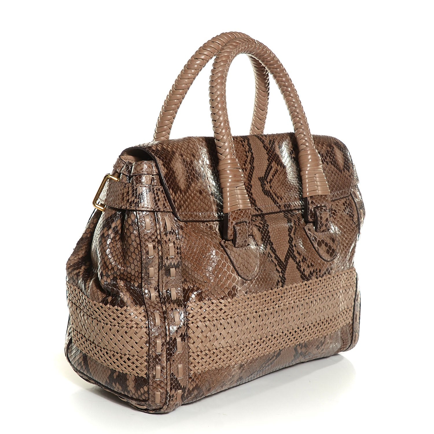 Gucci Python Leather Handmade Large Top Handle Bag 3 of 10