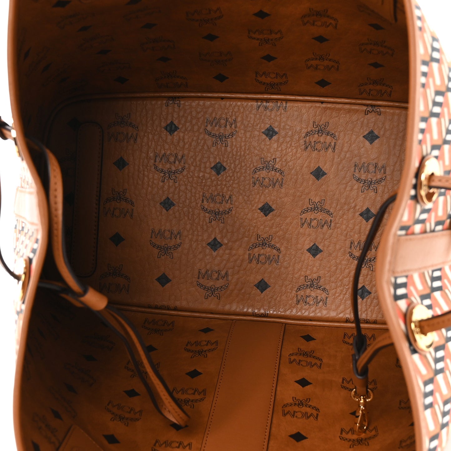Visetos Medium Liz Reversible Shopper Tote Cognac