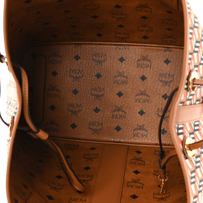 MCM Visetos Medium Liz Reversible Shopper Tote Cognac 9 of 16