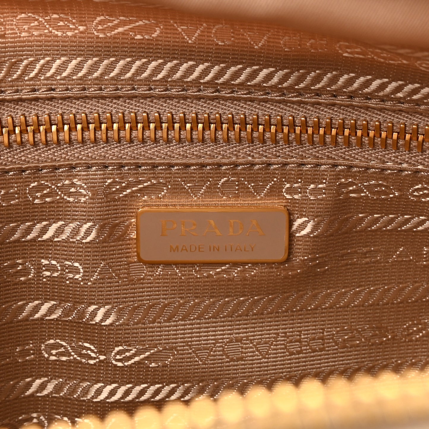 Re-Nylon Ostrich Bauletto Bag Cammeo