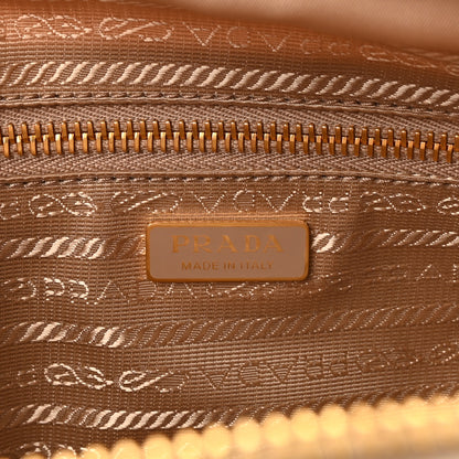 Prada Re-Nylon Ostrich Bauletto Bag Cammeo 6 of 9