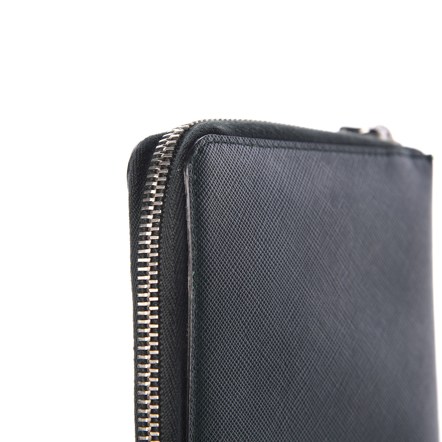 Prada Saffiano Large Sun Zip Around Travel Wallet Smeraldo 8 of 8