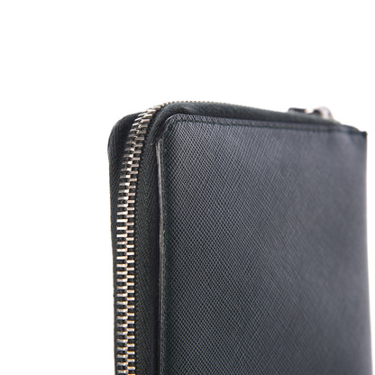 Prada Saffiano Large Sun Zip Around Travel Wallet Smeraldo 8 of 8