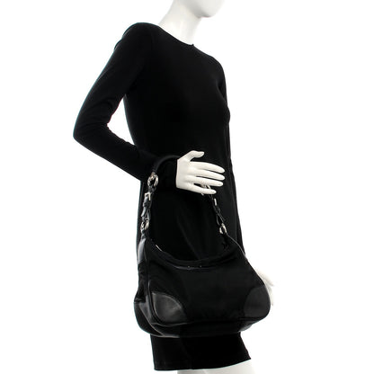Prada Tessuto Nylon Vitello Hobo Black 2 of 6