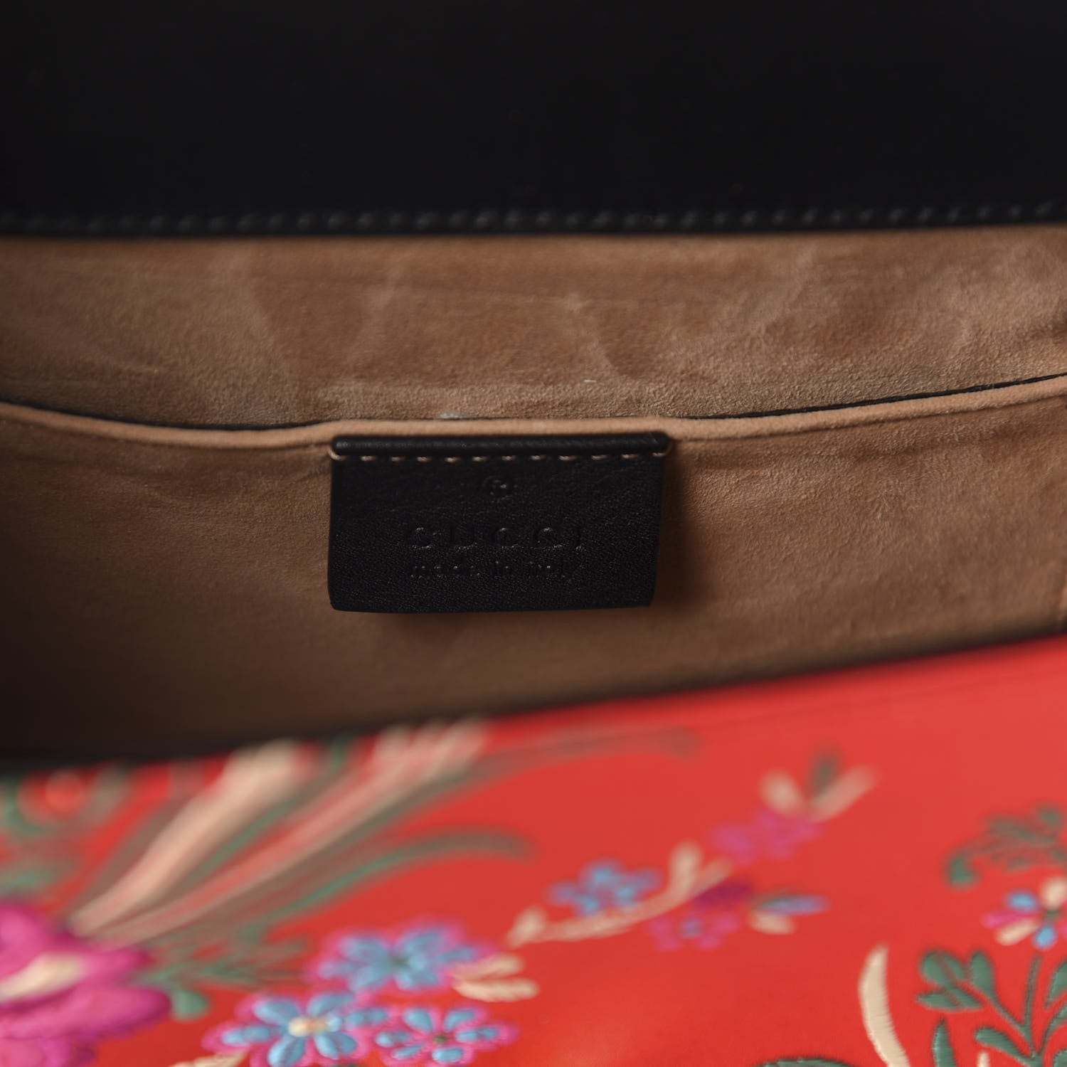 Gucci Jacquard Floral Mini Sylvie Top Handle Bag Red Multicolor Black 8 of 10