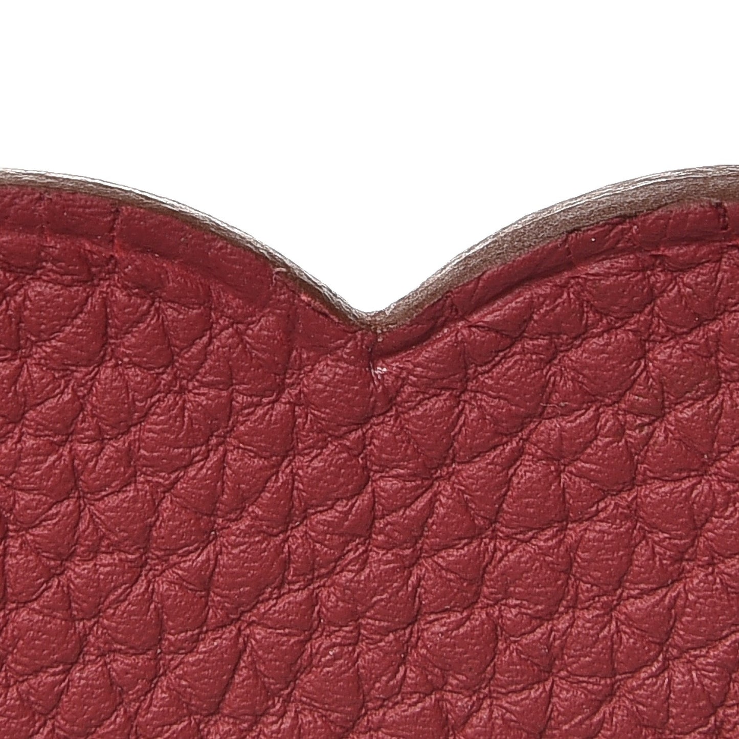 Togo Epsom Petit H Heart Bag Charm Rubis Chocolate