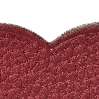 Hermes Togo Epsom Petit H Heart Bag Charm Rubis Chocolate 4 of 5