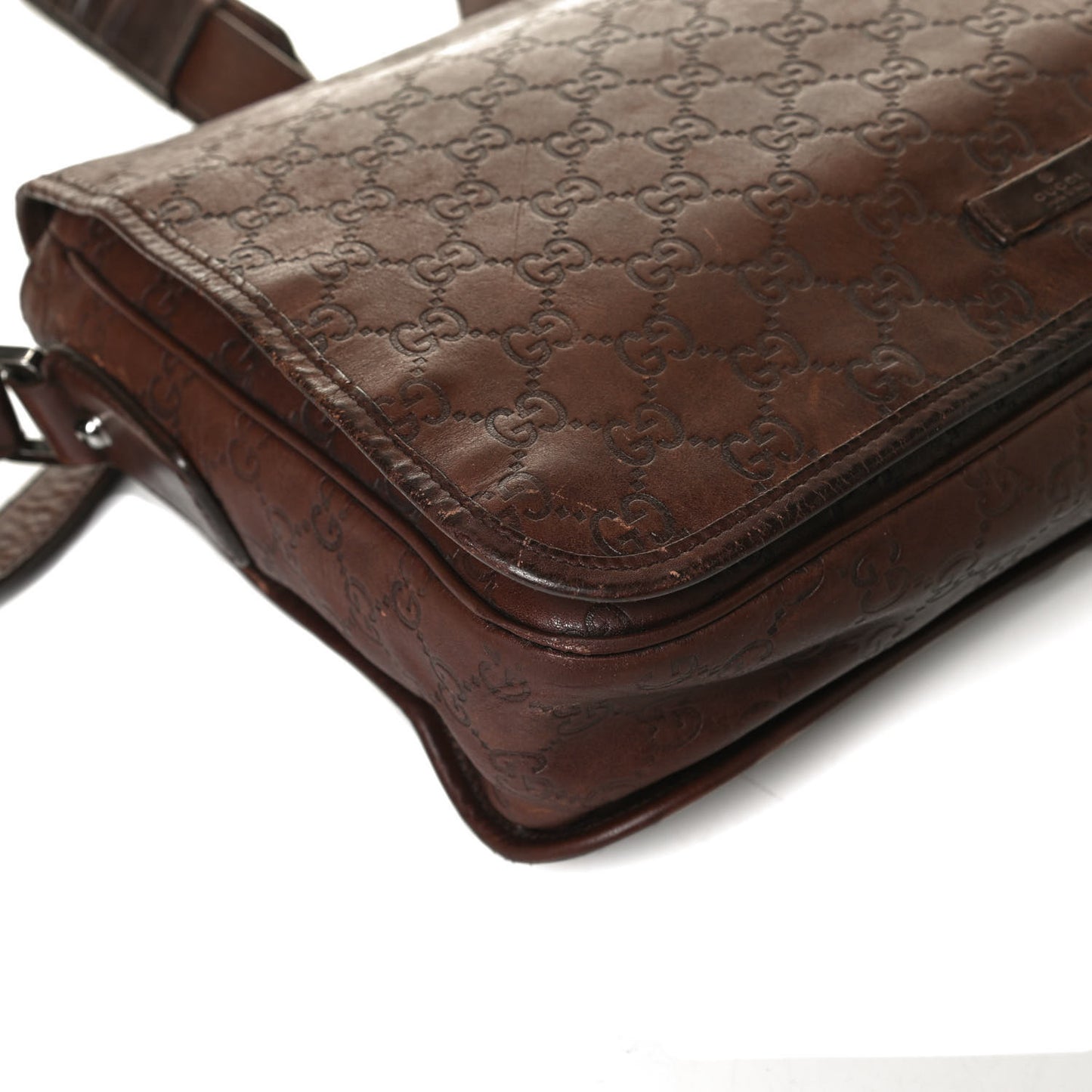 Guccissima Flap Messenger Bag Dark Brown