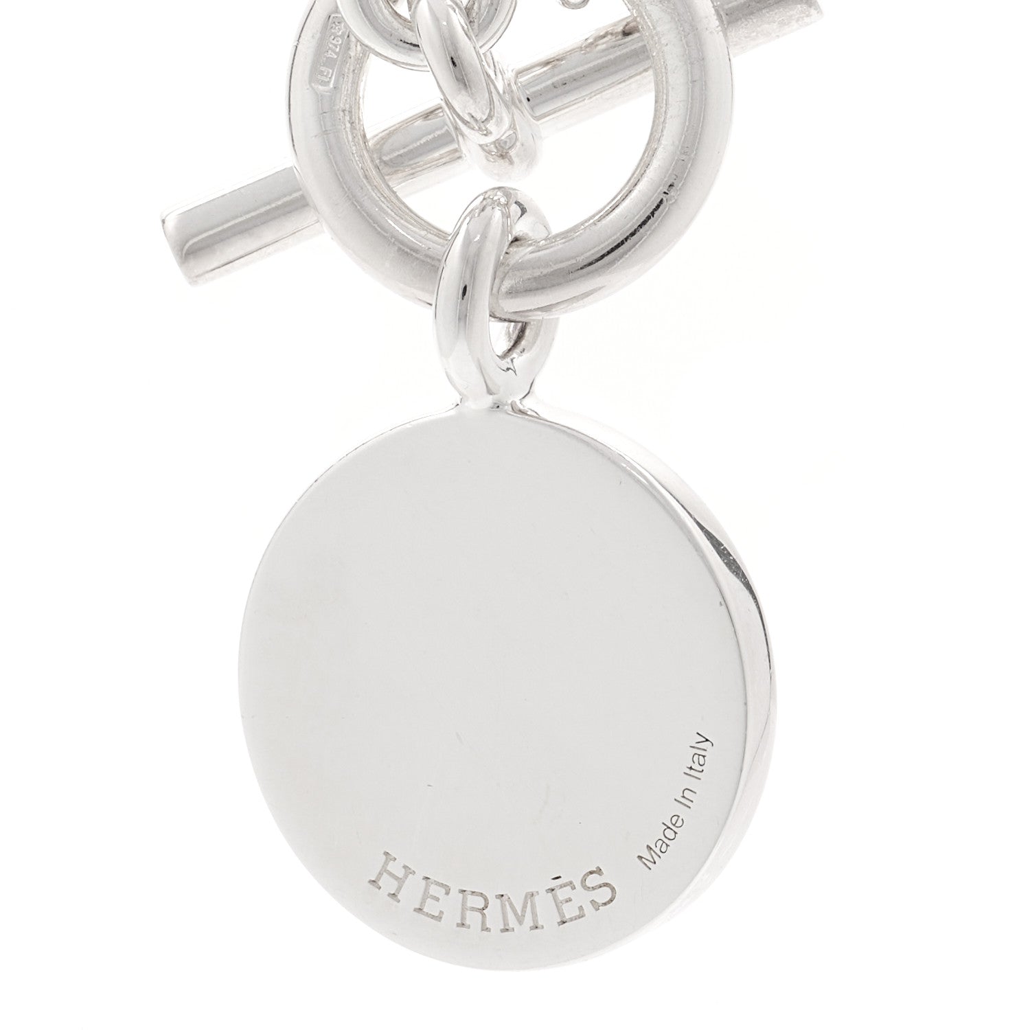 Hermes Sterling Silver Amulettes H Confettis Pendant Necklace 4 of 5