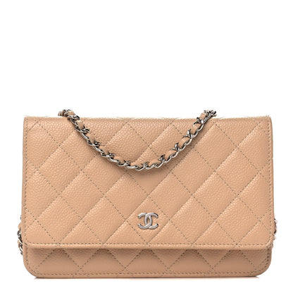 Chanel Caviar Quilted Wallet On Chain WOC Beige 1 of 10