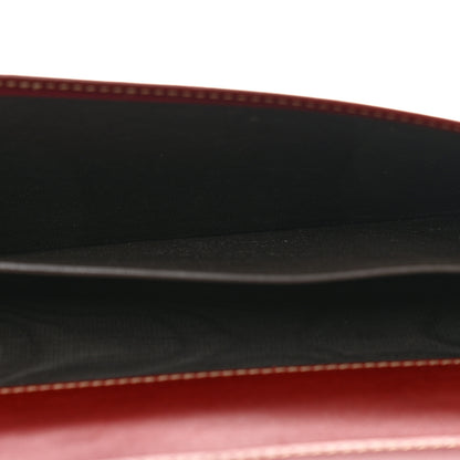 Gucci Guccissima Margaux Calfskin Metal Bar Continental Flap Wallet Dark Red 7 of 15