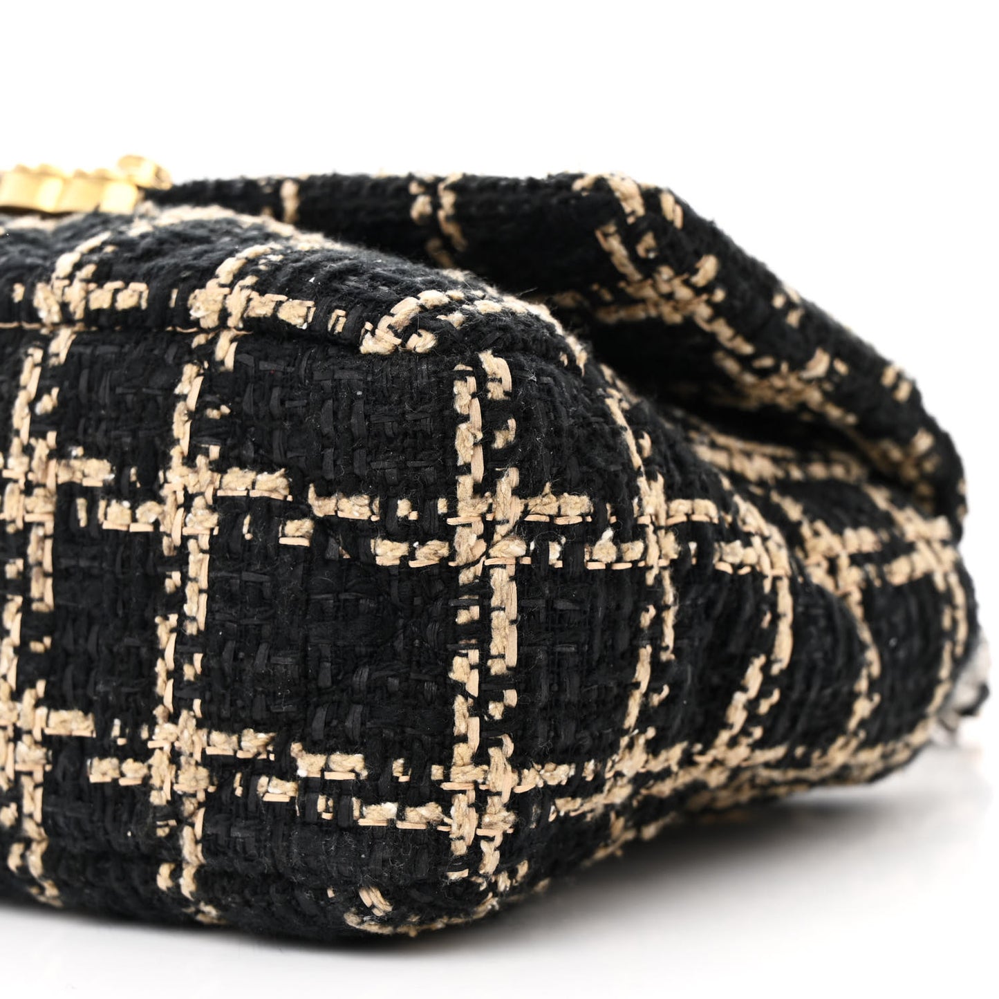 Tweed Quilted Medium Chanel 19 Flap Black Beige
