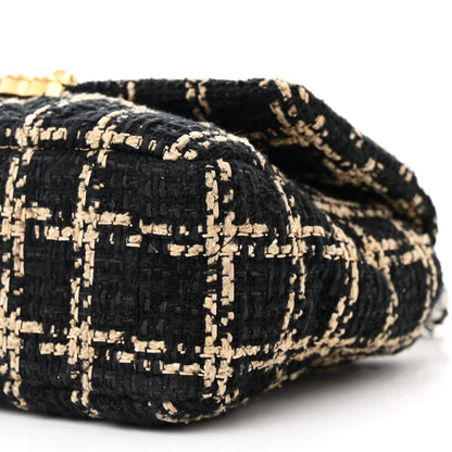 Chanel Tweed Quilted Medium Chanel 19 Flap Black Beige 10 of 10
