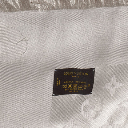 Louis Vuitton Silk Wool Monogram Shawl Beige 5 of 5