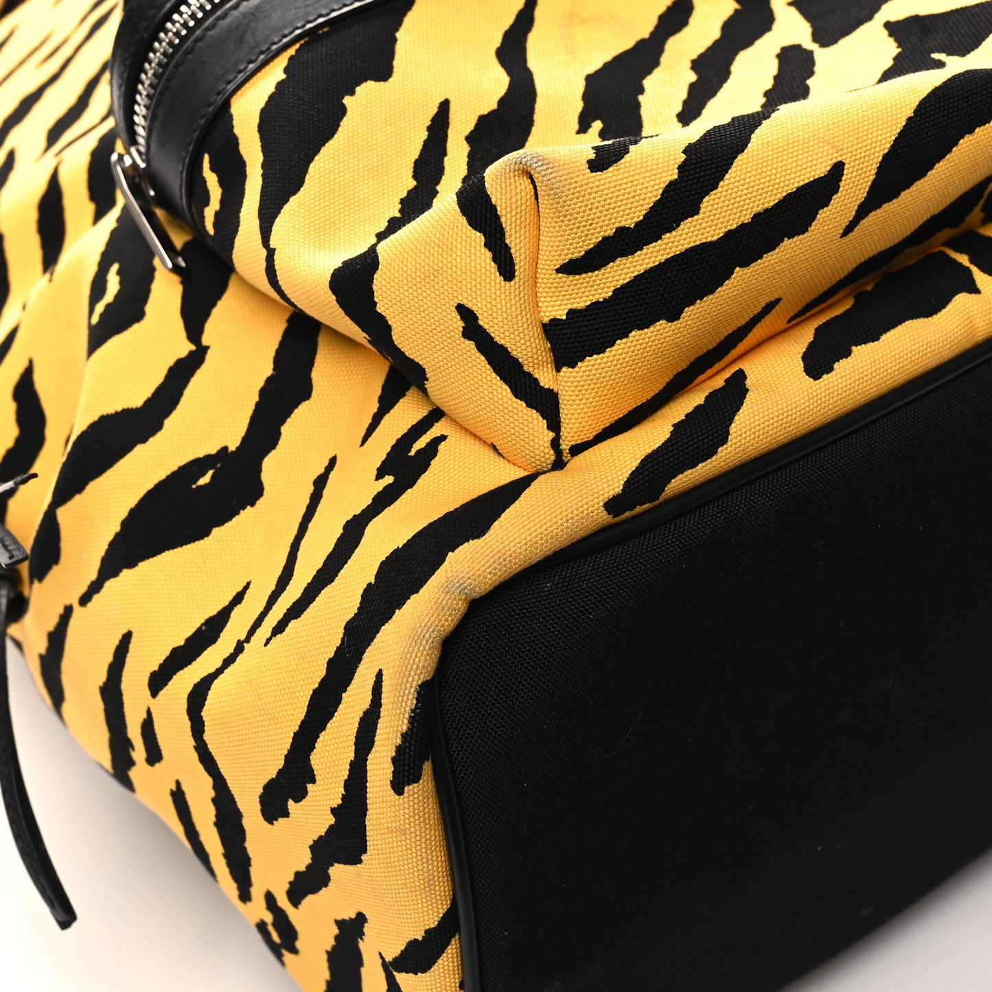 Canvas Zebra Print City Backpack Yellow Black