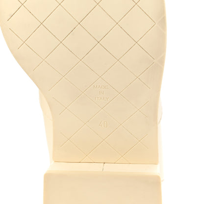 Chanel Lambskin Cap Toe Short Boots 40 Ivory Black 6 of 8