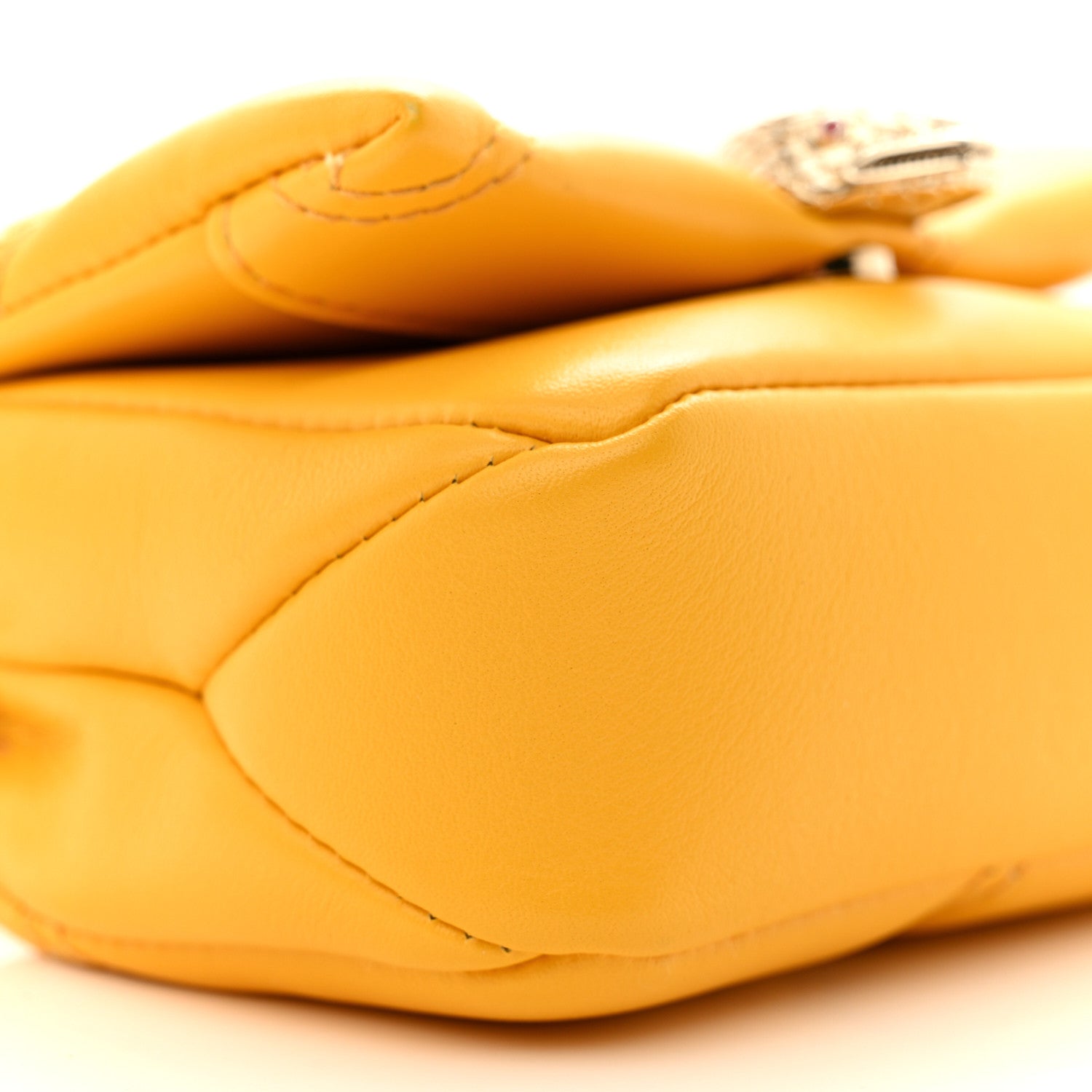Bulgari Calfskin Serpenti Cabochon Micro Bag Yellow 9 of 10