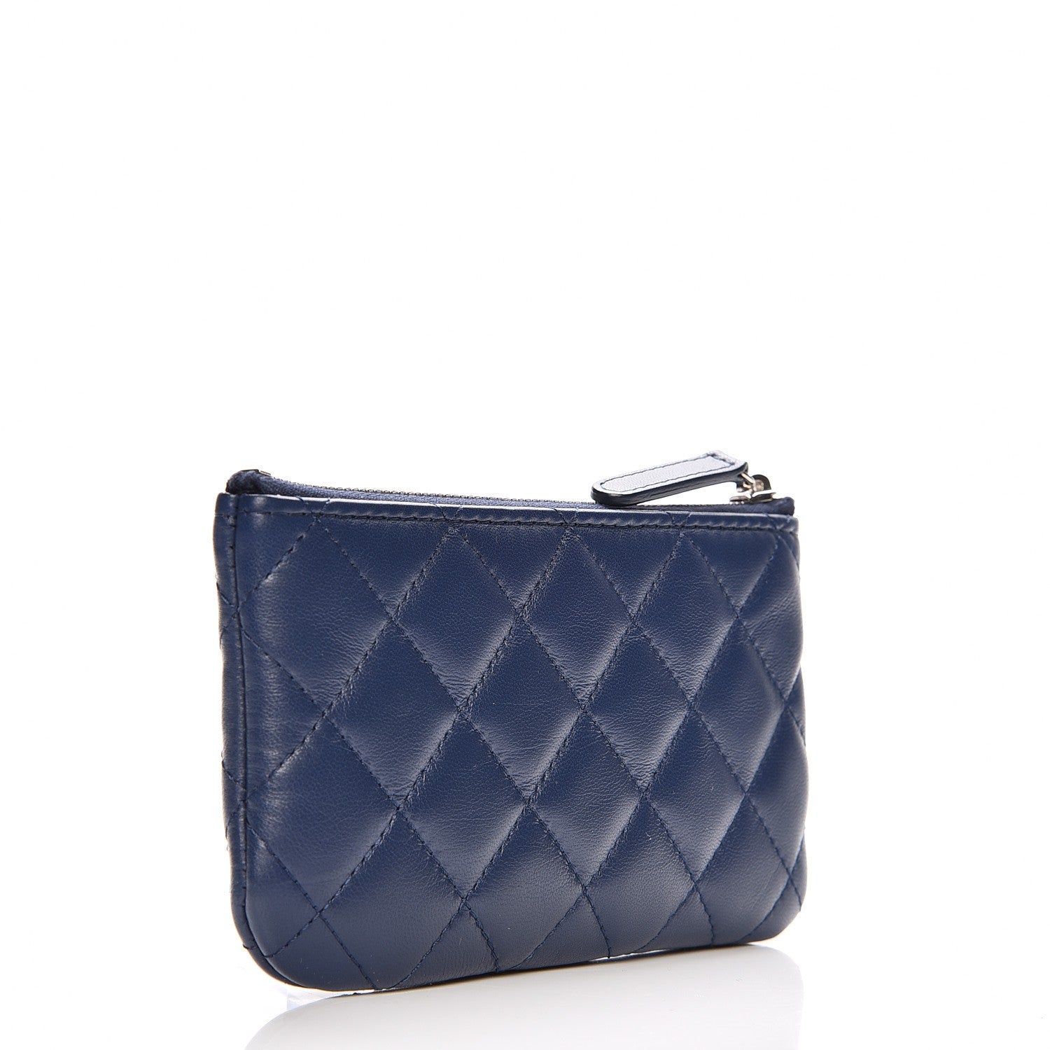 Chanel Lambskin Quilted Small Cosmetic Case Blue 3 of 8