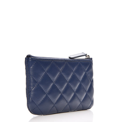Chanel Lambskin Quilted Small Cosmetic Case Blue 3 of 8