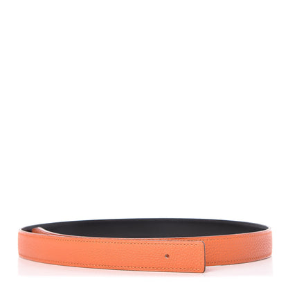 Hermes Box Togo 32mm Belt Strap 85 Black Orange 1 of 8