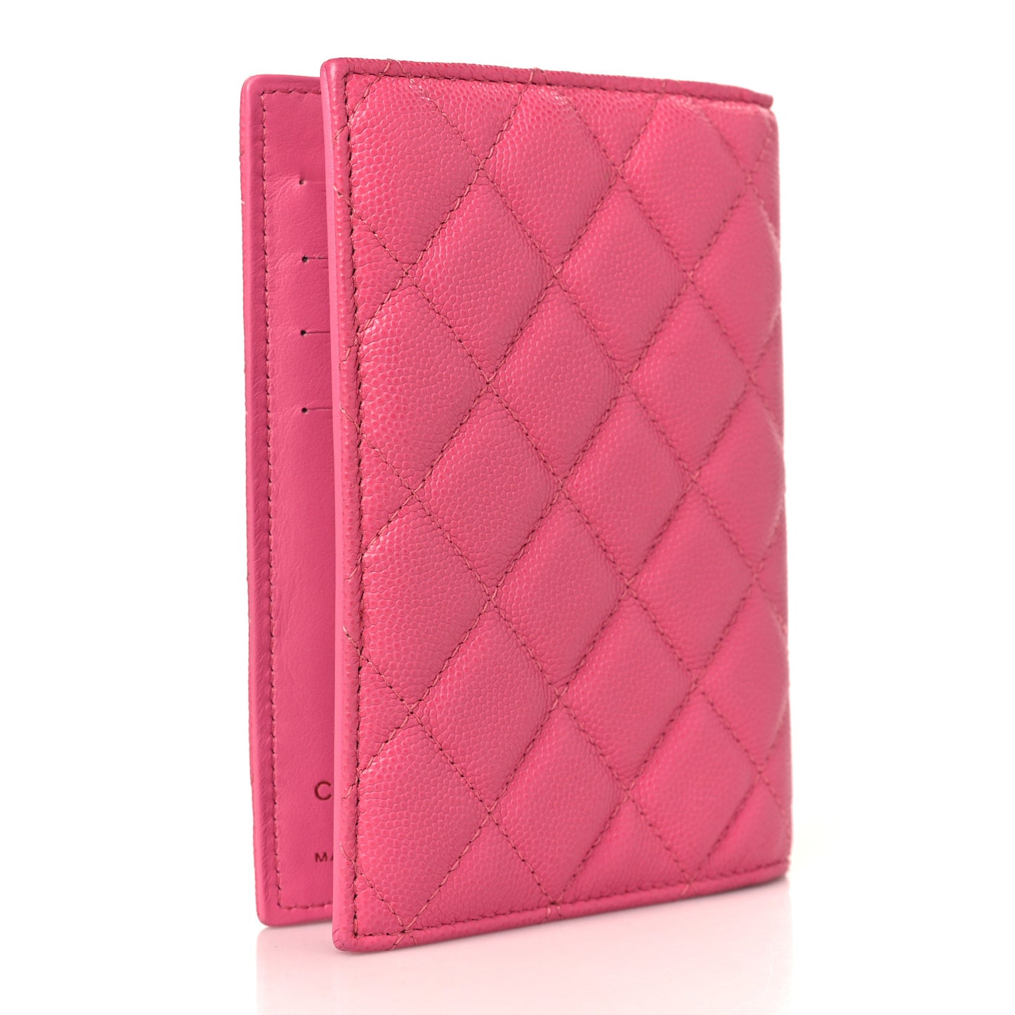 Caviar Quilted Passport Holder Pink