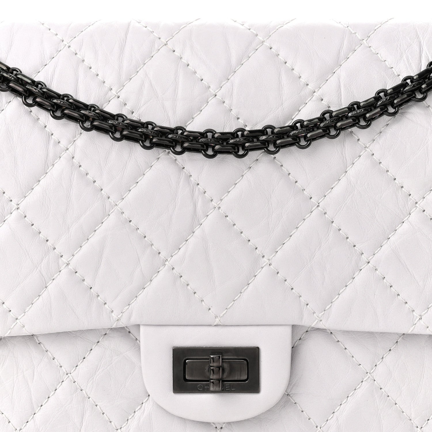 Chanel Aged Calfskin Quilted 2.55 Reissue 226 Flap White 7 of 12