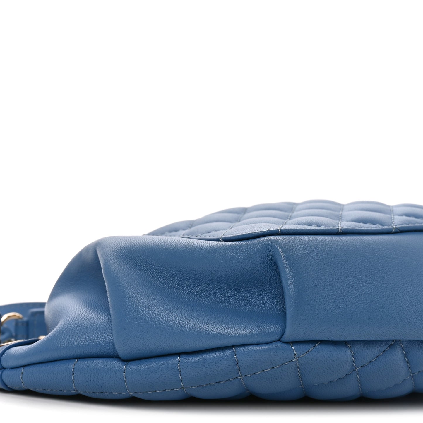 Lambskin Quilted Bi Waist Bag Pack Blue