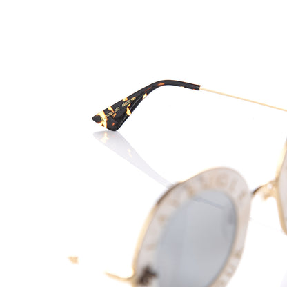 Gucci Metal L'Aveugle Par Amour Round Frame Sunglasses GG0113S White 6 of 8