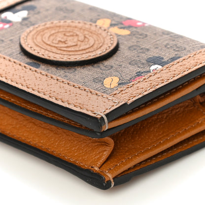 Gucci X DISNEY Mini Vintage GG Supreme Monogram Mickey Mouse Card Holder Wallet Beige Vintage Sun Oil 9 of 10