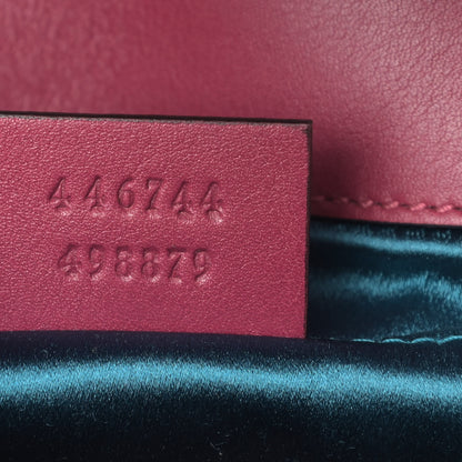 Gucci Velvet Matelasse Embroidered Mini GG Marmont Shoulder Bag Light Raspberry Rose 9 of 13