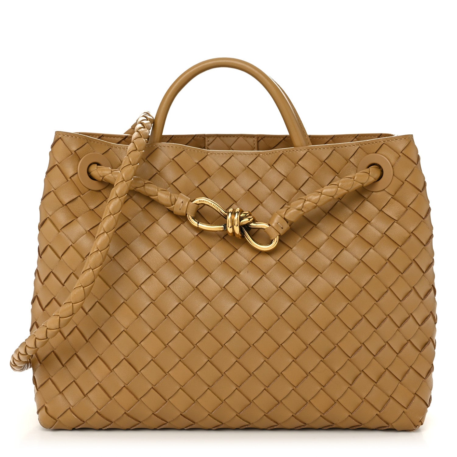 Bottega Veneta Nappa Intrecciato Medium Andiamo Shoulder Bag Dark Praline 1 of 9