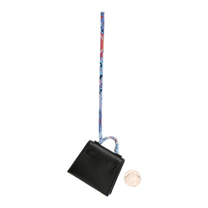 Hermes Tadelakt Mini Kelly Twilly Bag Charm Black 2 of 6
