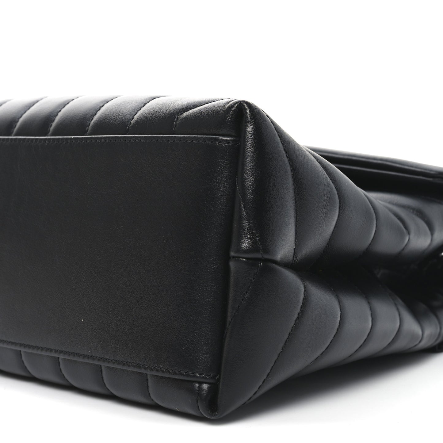 Calfskin Y Quilted Monogram Monochrome Medium Loulou Chain Satchel Black