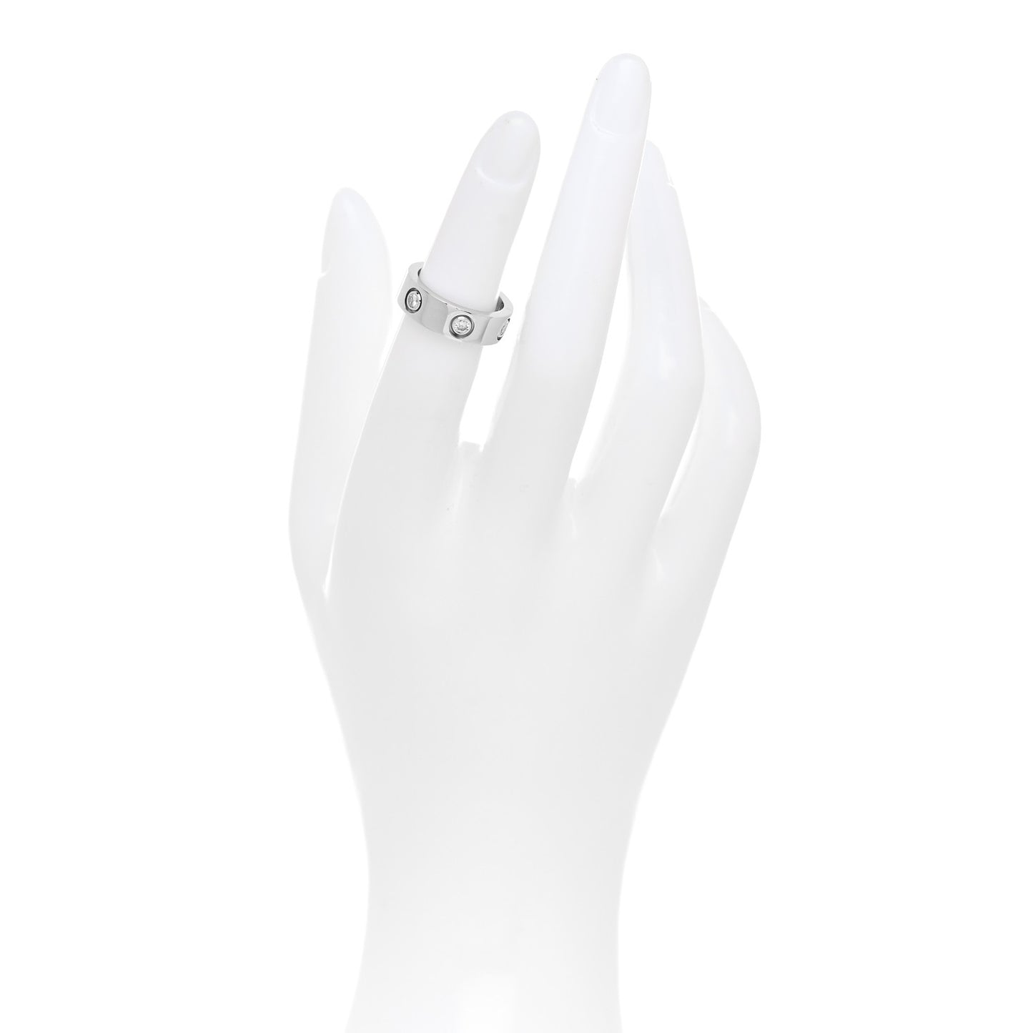 18K White Gold 6 Diamond 5.5mm LOVE Ring 47 4